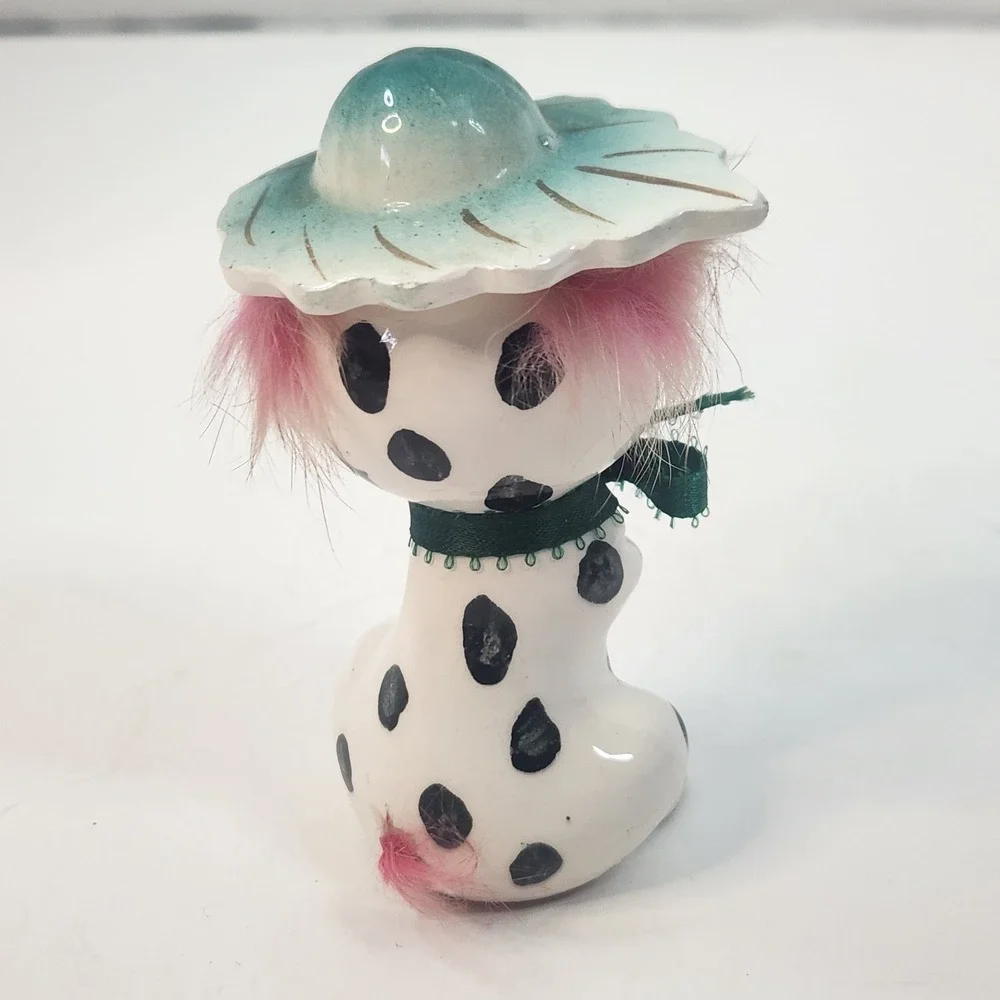 Vintage 50s-60s Spotted Dog Ceramic Figurine 4